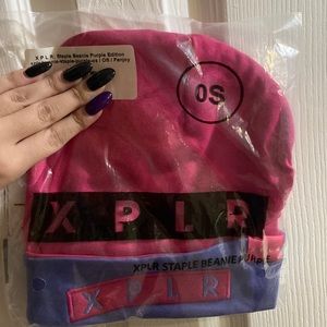 sam and colby - xplr staple beanie - purple (OS)